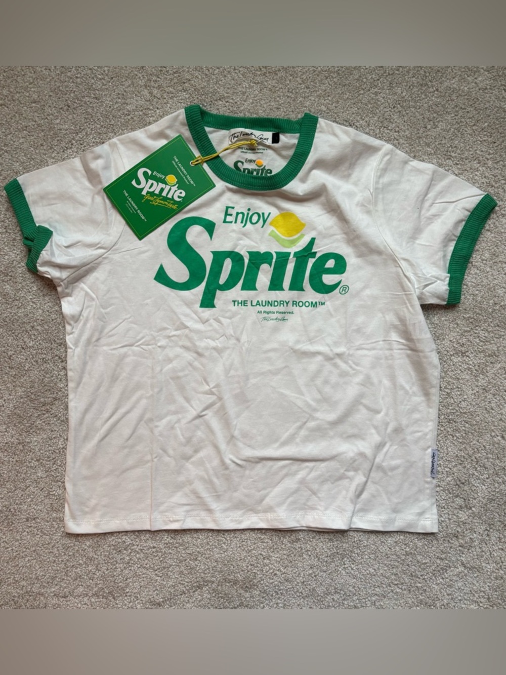 The Laundry Room Sprite Logo 90's Inspired Tee - White, Green & Yellow